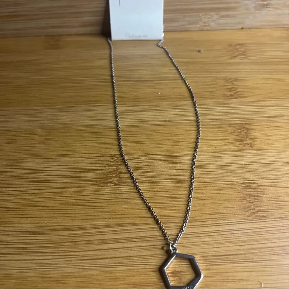 New Elegant Silver HOPE Hexagon Pendant Necklace